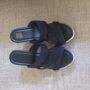 Women's wedge, black, 7/8